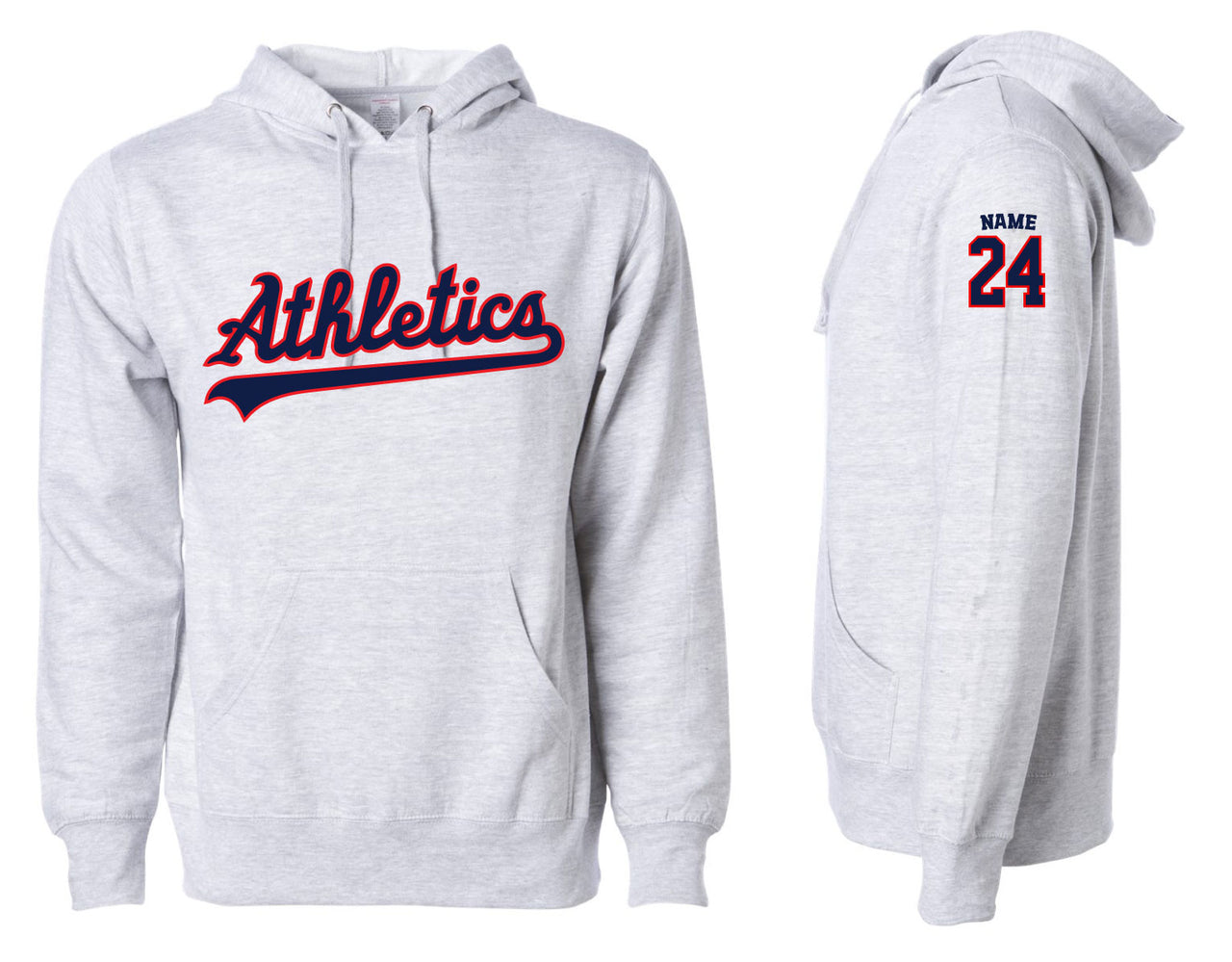 Athletics Baseball Hoodie (optional name and number)