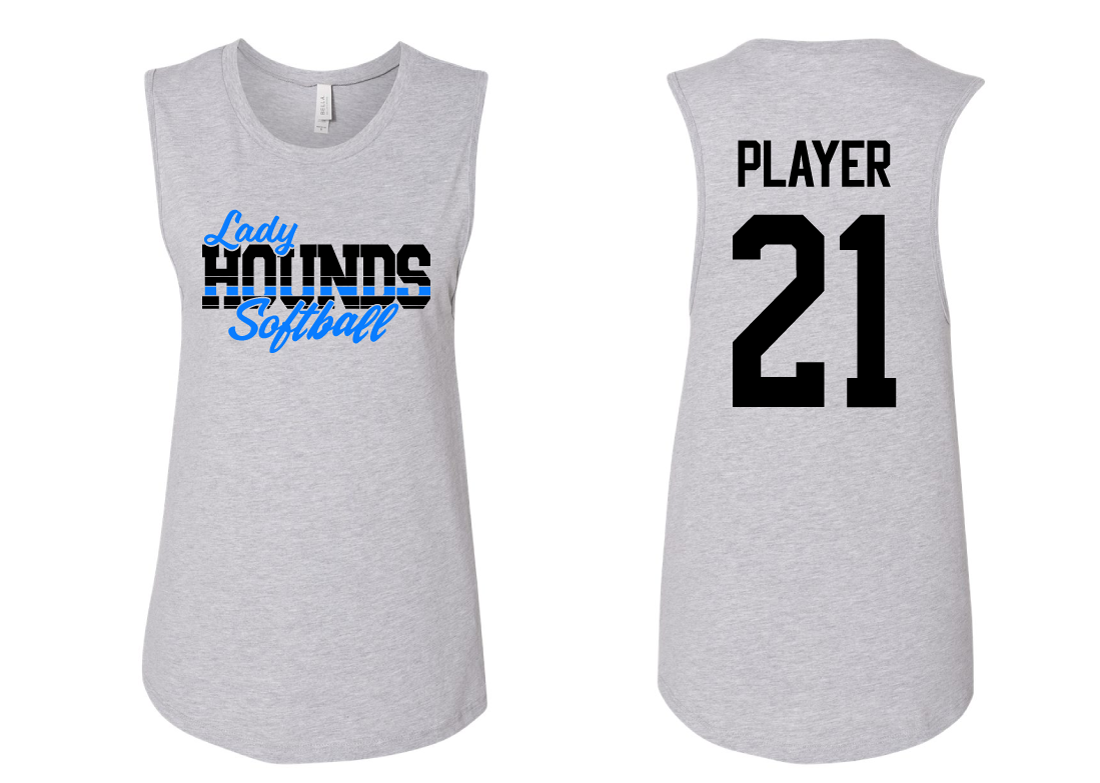 Ladyhounds  Softball Muscle Tank